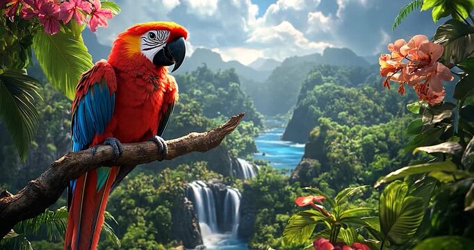 Parrot tropical paradise image