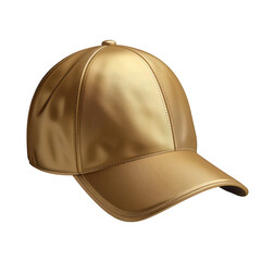 Fototapeta premium A gleaming gold baseball cap, a stylish accessory isolated on white isolated on transparent background