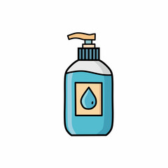 Vector illustration of a hand sanitizer bottle. This icon represents hygiene, health, and protection. Perfect for medical, healthcare, and cleaning-related designs.