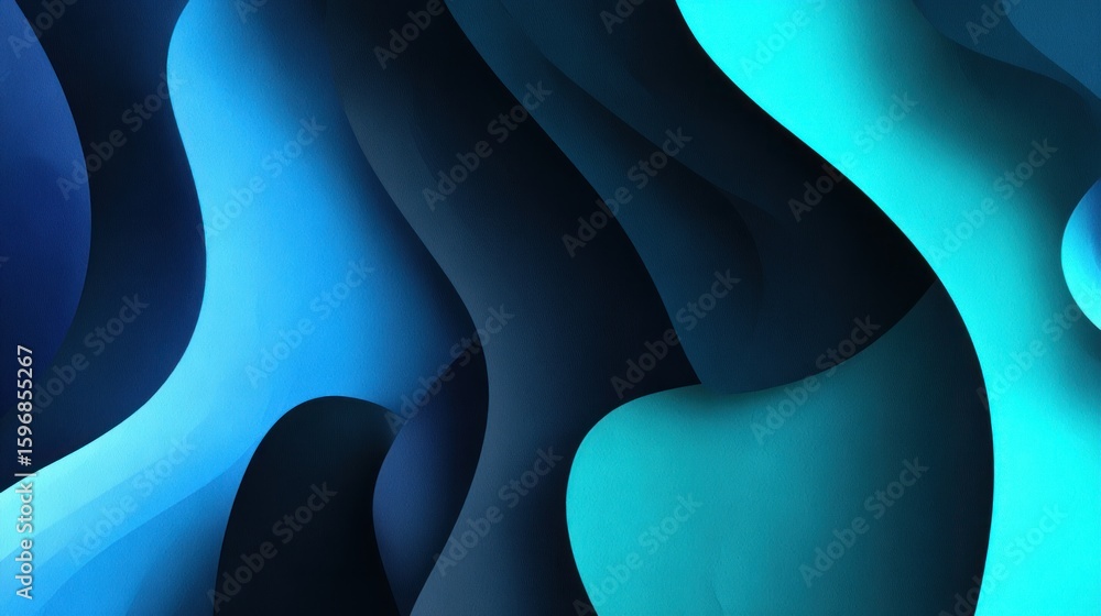 Poster abstract design with dynamic, flowing shapes.