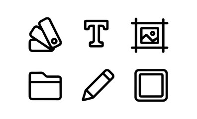 Minimalist design icons set: tools for graphic and web applications