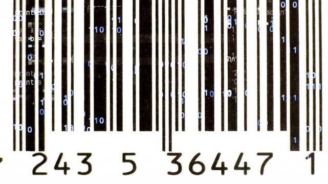 small girl holding smartphone in front of face with bar codes