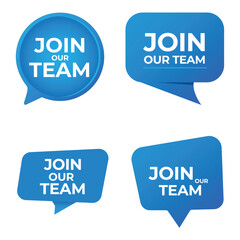 Join Our Team Graphic – Hiring Announcement in Blue Speech Bubbles