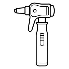 Otoscope outline vector illustration on white background