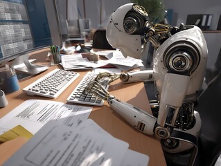 Advanced robotic automation revolutionizes office workflow efficiency improving productivity and streamlining tasks for modern business