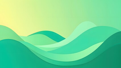 Abstract Geometric Landscape - Green and Pink Layers