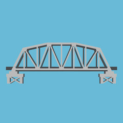 A bridge illustration with a light blue background and gray structure.
