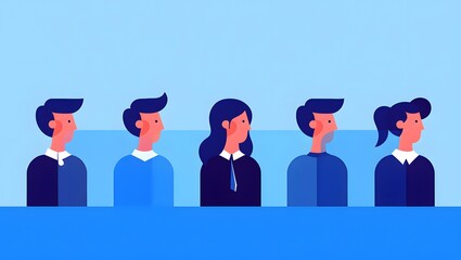 Diverse Group of People - Flat Vector Illustration