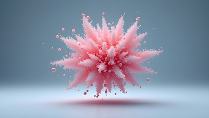 Abstract Pink Dust Explosion on Gradient Background
