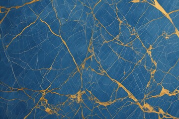 Abstract Gold Veins on Deep Blue Background - Elegant Backdrop Texture