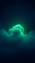 Ethereal Green Cloudscape - Abstract Atmospheric Art