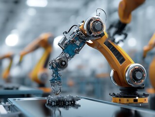 Advanced robotic arm precision assembly automation industrial technology factory production line