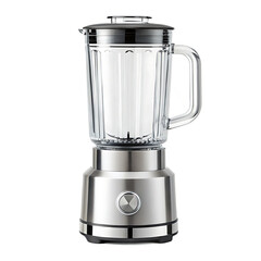 Silver kitchen blender with glass jug isolated on a transparent background