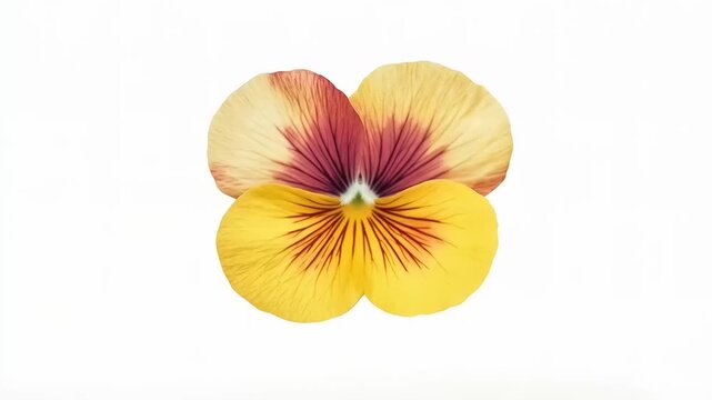 Delicate pansy blossom on pristine white, a symbol of remembrance and free thought