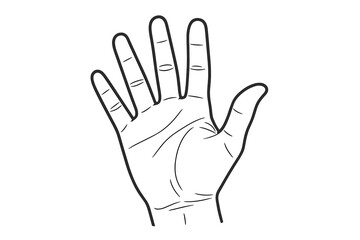 Vector illustration of a one-line drawing depicting holding hands on a white isolated background