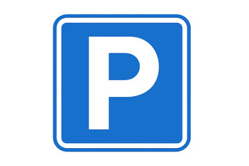 Vector illustration of a street road sign indicating a parking area
