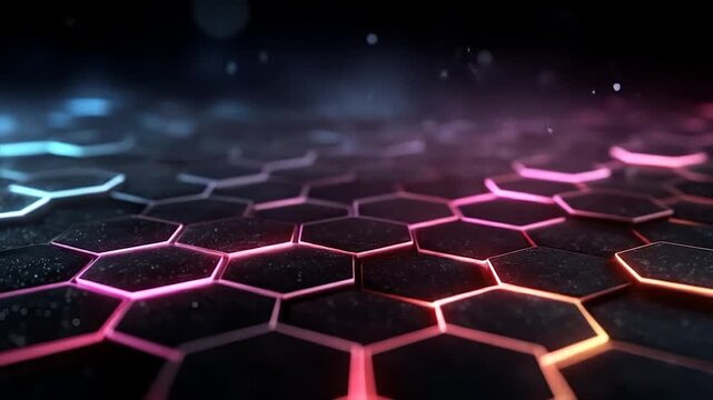 Glowing Hexagon Grid Texture.