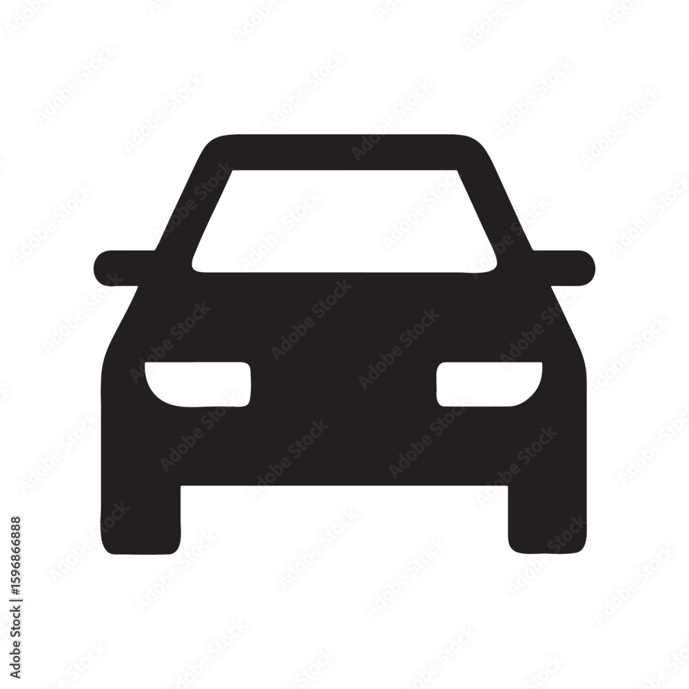 Poster clean silhouette of a car s front view presented as a versatile graphic element suitable for various