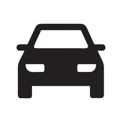 Clean silhouette of a car s front view presented as a versatile graphic element suitable for various design applications
