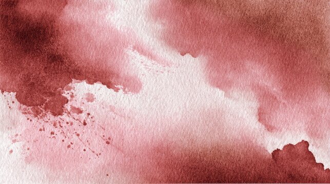 Watercolor wash background with bleeding ink effects in dusty rose tones