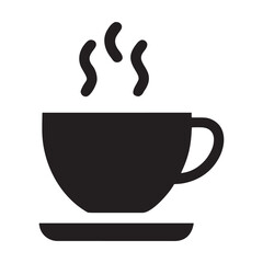 Stylized coffee cup with rising steam perfect for cafe logos beverage branding and morning themed designs