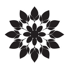 Intricate floral mandala design with delicate petals and leaves perfect for decorative applications and artistic projects