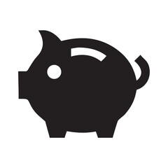 Clean silhouette of a piggy bank with a minimalist design suitable for savings and financial themes
