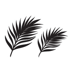 Fototapeta premium Vibrant set of tropical palm leaves in various shades of green and red perfect for summer design projects