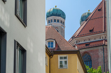 Architecture in the old town of Munich, Germany