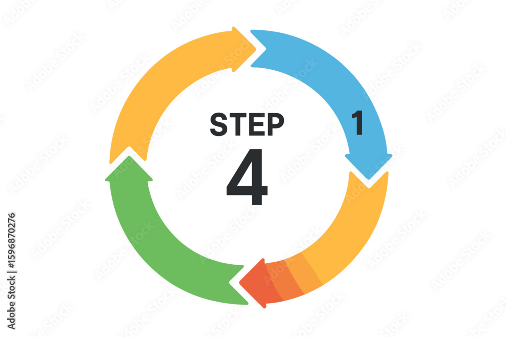 Poster vector design template featuring business process with cycle and abstract circles element, including