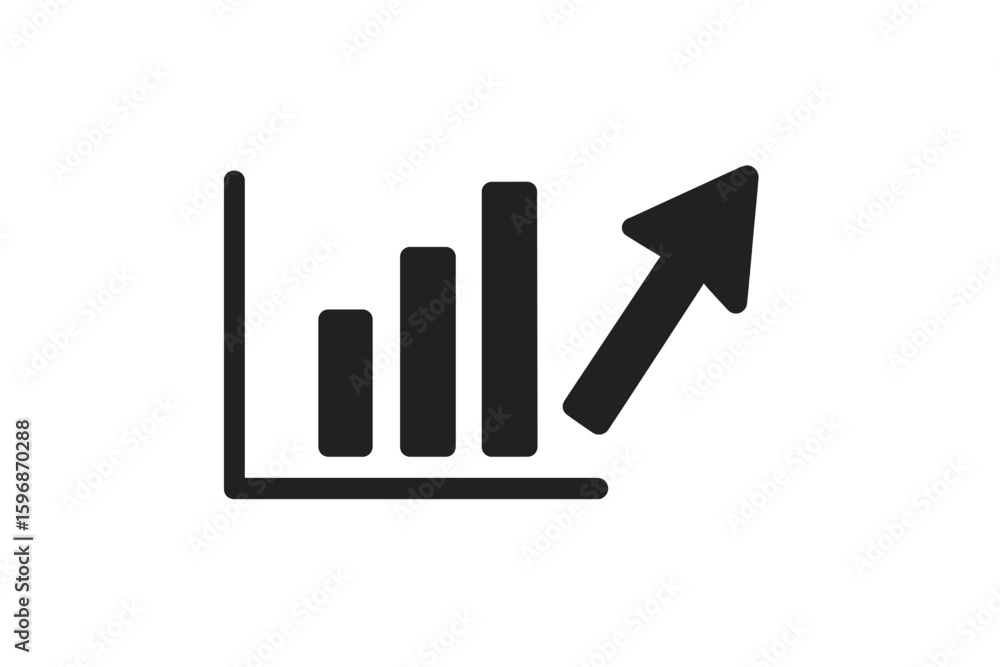 Poster the 'ofvs192 outlinefilledvectorsign ofvs' represents a growth chart vector icon, column graph sign,