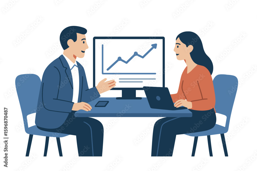 Poster a data analyst is responsible for supervising and regulating income and expenses with a magnifying t