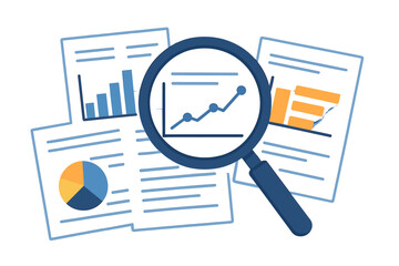 Vector banner with a flat design for financial analytics and business investment reports