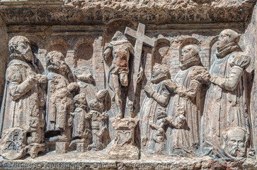 Architectural detail of the facade of the Frauenkirche (Munich Cathedral), Germany