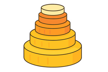 Icon representing a stack of euro coins, a pile of euro coins stacked