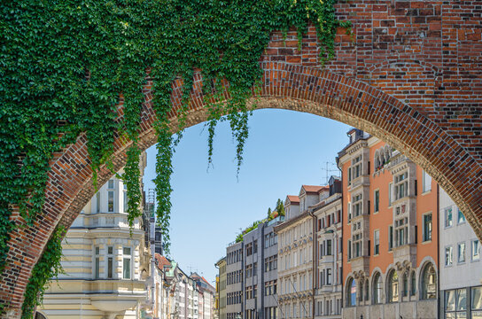 Medieval Sendling Gate in the historic old town of Munich, Germany