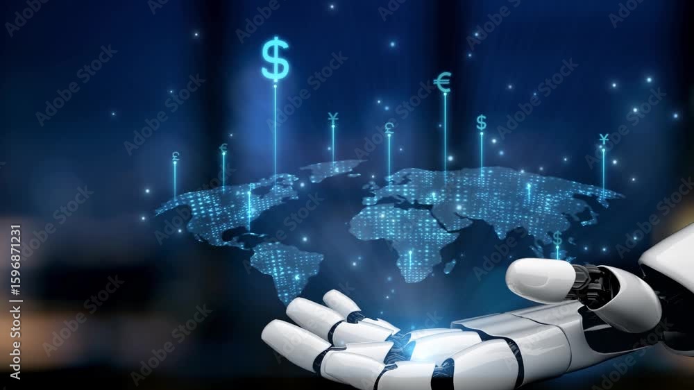 Aufkleber ai powers currency exchange with virtual assistant tools, artificial intelligence conversion engines
