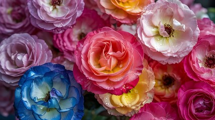 Abstract Rainbow Flower Petals Background in Vivid Macro Detail for Nature Inspired Design