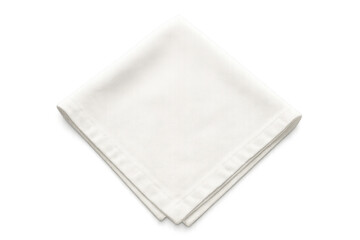 Pristine white napkin folding, resting against transparent backdrop, highlighting elegant dining and table setting presentation