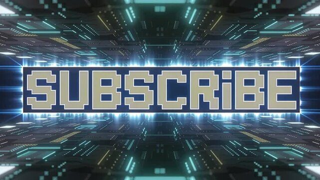 Futuristic tunnel graphic with the word "SUBSCRIBE" highlighted.