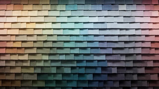 Abstract Gradient Color Tiles Wall Texture in Shades of Blue Green and Yellow Background with Geometric Pattern and Decorative Mosaic Surface Design