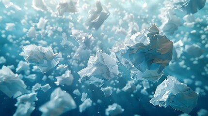 Fototapeta premium Copy space floating document paper solid color.