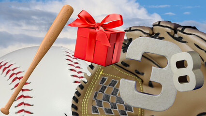 Perfect birthday card for baseball lovers' celebration, age is   38