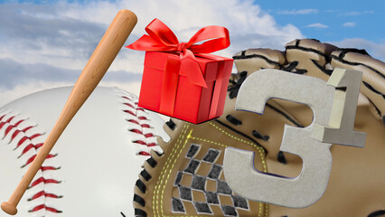 Perfect birthday card for baseball lovers' celebration, age is   31