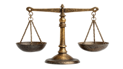 Vintage Brass Balance Scale Representing Legal Precision and Impartiality in Court