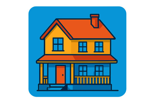 Colored version of a traditional Malaysian house, known as 'Rumah Kampung Malayu