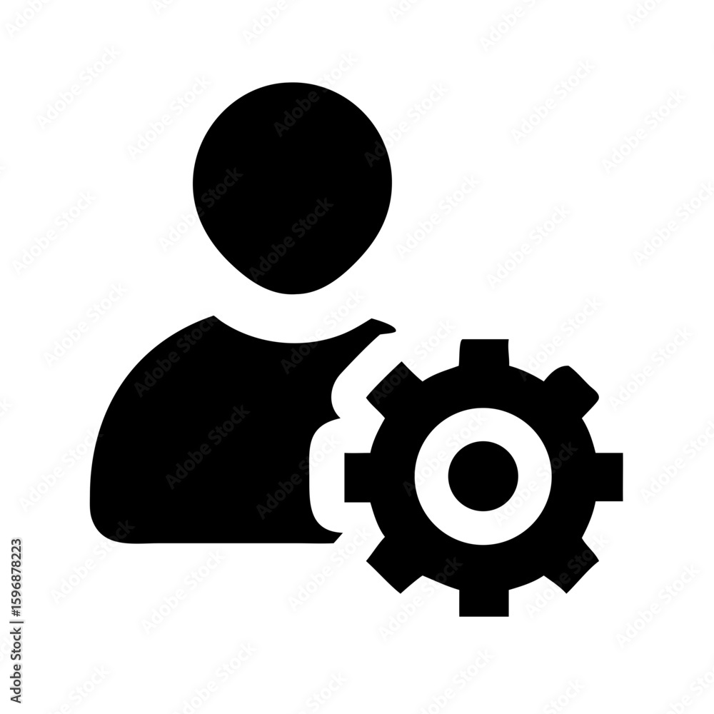 Poster user management settings configuration icon vector illustration for website and app design
