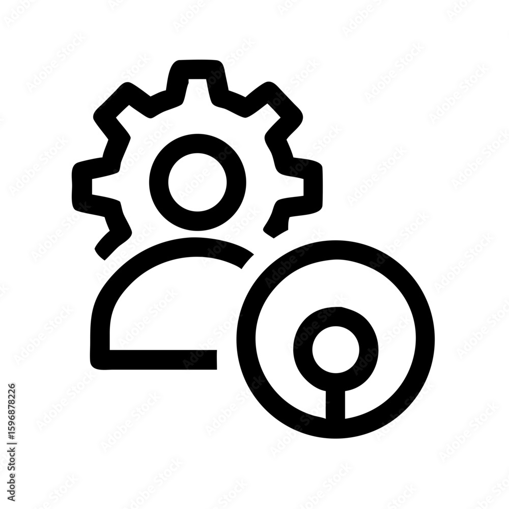 Poster configuration management settings user profile control panel options gear settings icon vector