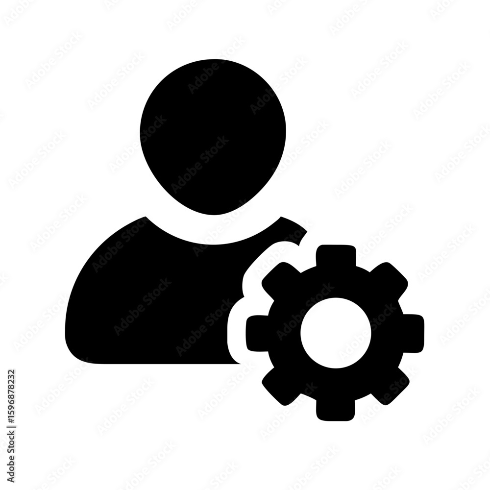 Poster user account settings configuration icon vector illustration for personal profile management setup