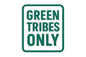 Vector illustration of an ecology sticker with the slogan 'Green vibes only', isolated on a white background, providing a motivational ecology quote ideal for various applications including posters